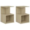 vidaXL Tables de chevet 2pcs Ch&ecirc;ne sonoma 35x35x55cm bois d'ing&eacute;nierie