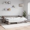 vidaXL Lit de jour avec gigogne et matelas taupe 80x200 cm tissu