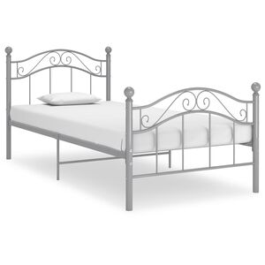 vidaXL Cadre de lit sans matelas gris m&eacute;tal 100x200 cm