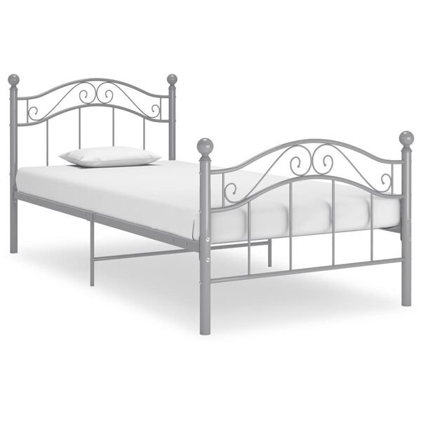 vidaXL Cadre de lit sans matelas gris métal 100x200 cm