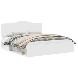 vidaXL Cadre de lit avec t&ecirc;te de lit Blanc 180 x 200 cm Pin massif