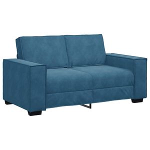 vidaXL Canap&eacute; &agrave; 2 places Bleu 120 cm Velours