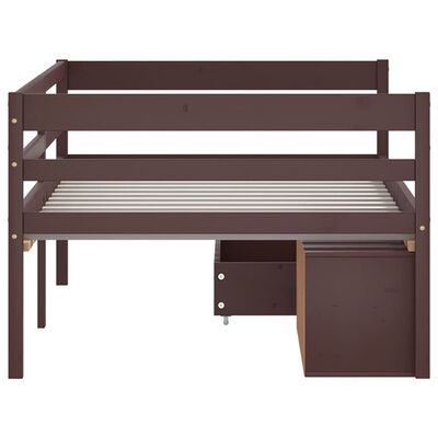 vidaXL Cadre de lit avec rangement sans matelas marron foncé 90x200 cm