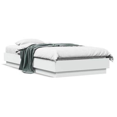 vidaXL Cadre de lit blanc 90x190 cm bois d'ingénierie