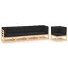 vidaXL Salon de jardin 5 pcs avec coussins Bois de pin massif
