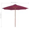 vidaXL Parasol d'ext&eacute;rieur avec m&acirc;t en bois 300 cm rouge bordeaux
