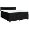 vidaXL Sommier &agrave; lattes de lit avec matelas Noir 200x200 cm Tissu