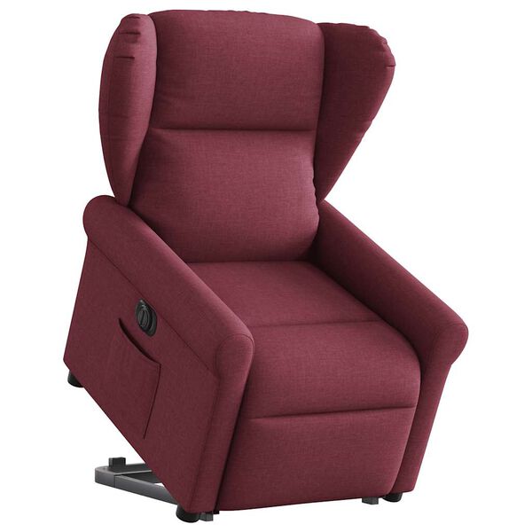 vidaXL Fauteuil inclinable &eacute;lectrique rouge bordeaux tissu