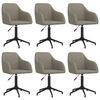 vidaXL Chaises pivotantes &agrave; manger lot de 6 gris clair velours