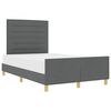 vidaXL Cadre de lit avec t&ecirc;te de lit Gris fonc&eacute; 160 x 200 cm tissu