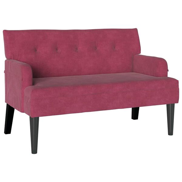 vidaXL Banc Chesterfield Bordeaux 112 x 65.5 x 75 cm Velours
