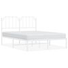 vidaXL Cadre de lit m&eacute;tal sans matelas et t&ecirc;te de lit blanc 150x200 cm