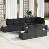 vidaXL Ensemble de canapé de jardin avec stockage Noir Poly rotin