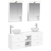vidaXL Ensemble d'armoire de salle de bain 5 pc Blanc