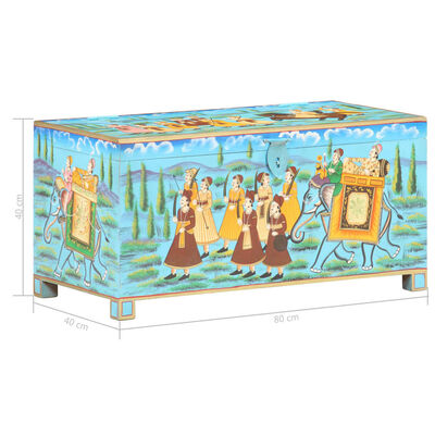 vidaXL Boîte de rangement peinte à la main 80x40x40cm Bois de manguier