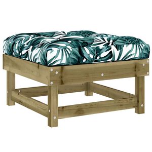 vidaXL Repose-pied de jardin avec coussin bois de pin impr&eacute;gn&eacute;
