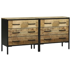 vidaXL Buffets 70 x 35 x 70 cm Marron Bois de manguier brut massif