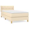 vidaXL Sommier &agrave; lattes de lit avec matelas Cr&egrave;me 100x200 cm Tissu