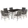 vidaXL Ensemble &agrave; manger de jardin et coussins 7 pcs gris clair rotin