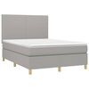 vidaXL Sommier &agrave; lattes de lit et matelas et LED Gris clair 140x190 cm