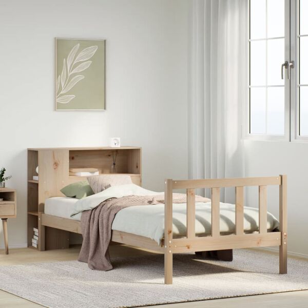 vidaXL Lit bibliothèque sans matelas 100x200 cm bois massif de pin