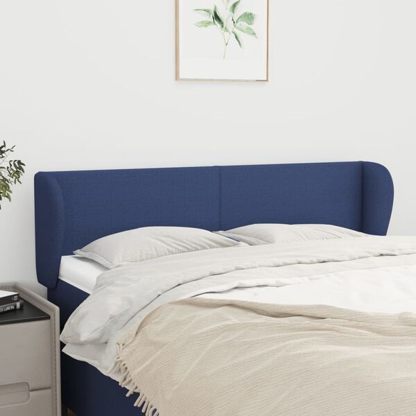 vidaXL T&ecirc;te de lit avec oreilles Bleu 147x23x78/88 cm Tissu