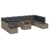 vidaXL Ensemble de canap&eacute; de jardin avec coussin 11 pcs Gris
