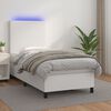 vidaXL Sommier &agrave; lattes de lit avec matelas et LED Blanc 100x200 cm
