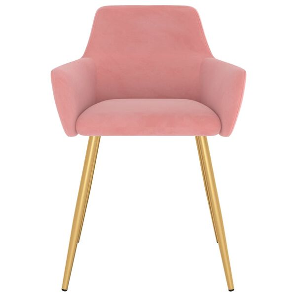 vidaXL Chaises &agrave; manger lot de 2 Rose Velours