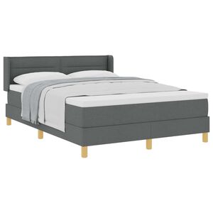 vidaXL Lit &agrave; Ressorts avec matelas Gris fonc&eacute; 140 x 190 cm tissu
