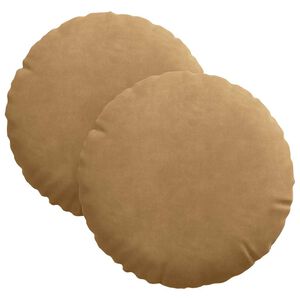 vidaXL Coussins de si&egrave;ge 2 pcs Marron &Oslash; 40 x 13 cm Velours