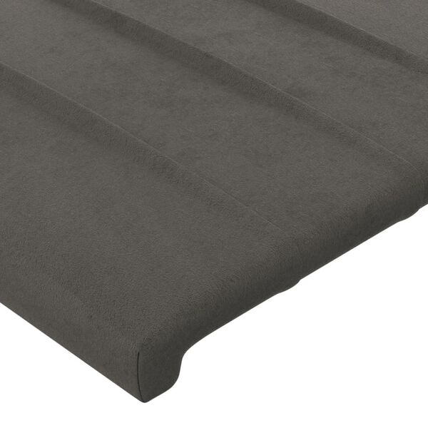 vidaXL T&ecirc;te de lit Gris fonc&eacute; 180 x 5 x 118/128 cm Velours