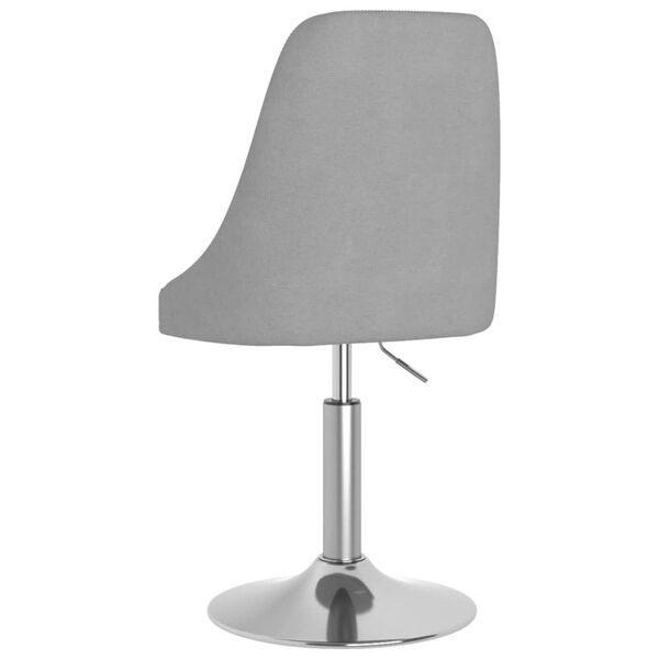 vidaXL Chaise pivotante de salle &agrave; manger Gris clair Tissu