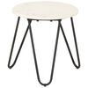 vidaXL Table basse Blanc 40x40x40 cm Pierre v&eacute;ritable texture marbre
