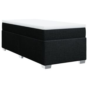 vidaXL Sommier &agrave; lattes de lit avec matelas Noir 90x190 cm Tissu