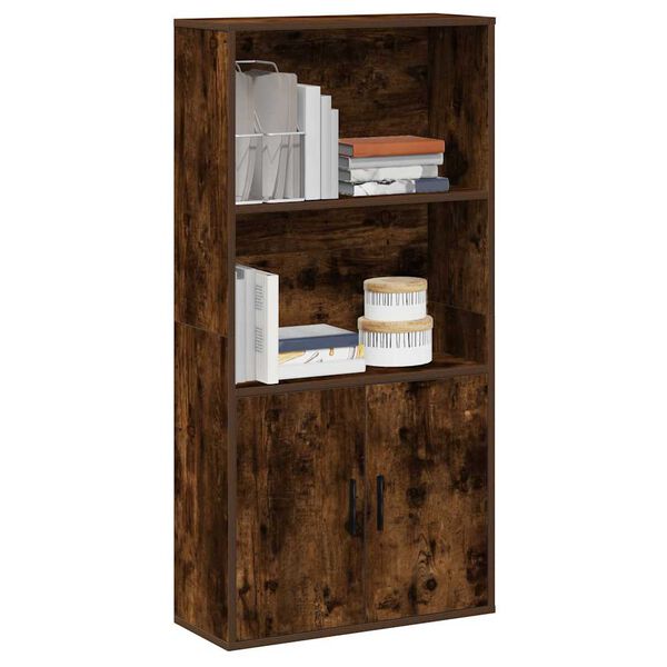 vidaXL Bibliothèque chêne fumé 60x24x120 cm bois d'ingénierie