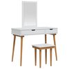 vidaXL Ensemble de Coiffeuse FAUSKE 3 pcs Blanc 100 x 50 x 143 cm