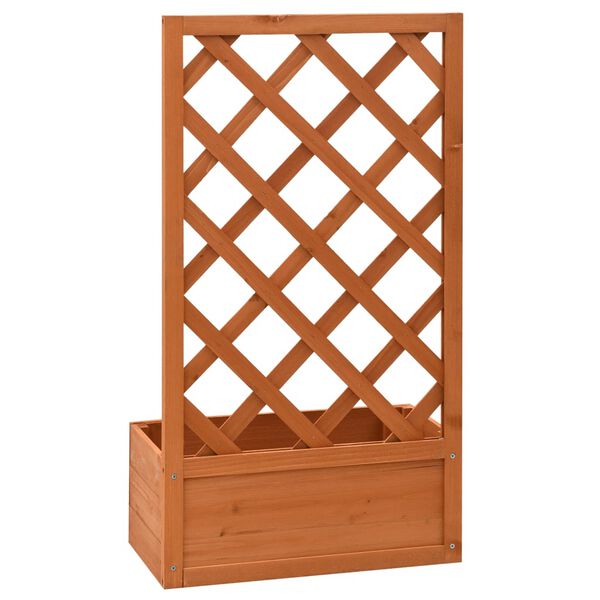 vidaXL Jardini&egrave;re &agrave; treillis de jardin Orange 50x25x90cm Bois de sapin