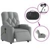 vidaXL Fauteuil de massage inclinable &eacute;lectrique gris clair tissu