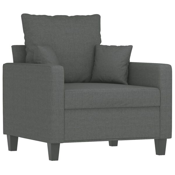vidaXL Fauteuil Gris foncé 60 cm Tissu