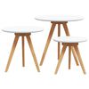 vidaXL Table basse 3 pc Marron 50 x 50 x 46 cm Bois de noyer massif