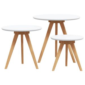 vidaXL Table basse 3 pc Marron 50 x 50 x 46 cm Bois de noyer massif