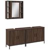 vidaXL Ensemble d'armoires de salle de bain 3 pcs ch&ecirc;ne marron