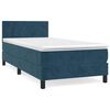 vidaXL Sommier &agrave; lattes de lit avec matelas Bleu fonc&eacute; 90x190 cm