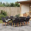vidaXL Ensemble de salle &agrave; manger pour jardin 9 pcs Noir polyrotin