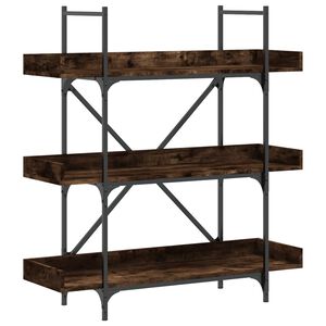vidaXL Biblioth&egrave;que &agrave; 3 niveaux ch&ecirc;ne fum&eacute; 100x33x108,5 cm