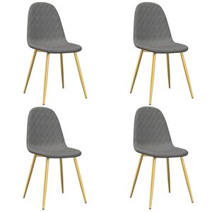 vidaXL Chaises &agrave; manger lot de 4 Gris clair Velours