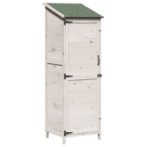 vidaXL Abri de jardin Blanc 59,5 x 56 x 176,5 cm Bois de Sapin Massif
