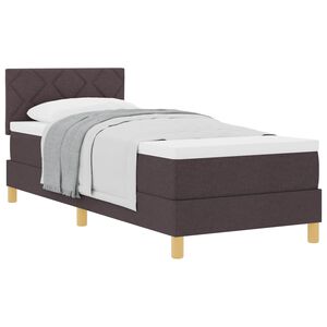 vidaXL Lit &agrave; ressorts avec coussin Marron fonc&eacute; 80 x 200 cm tissu