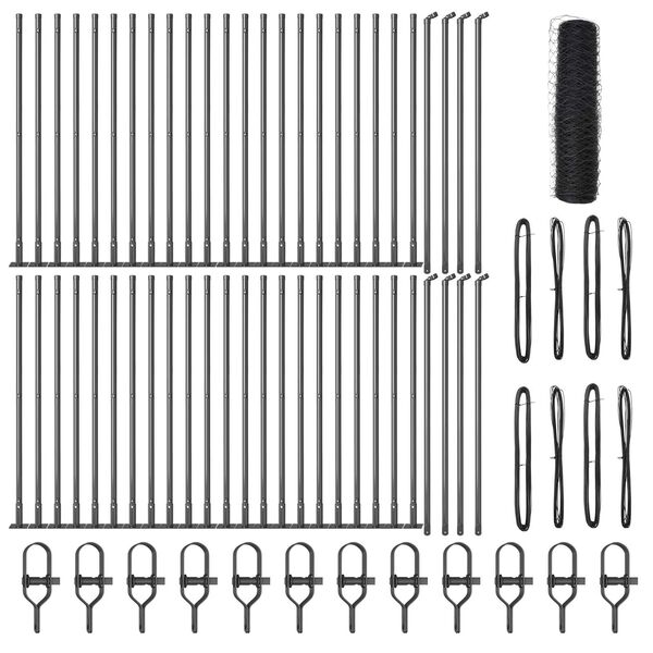 vidaXL Poteau de cl&ocirc;ture. Gris 100 x 0,6 m (mailles de 50 mm)